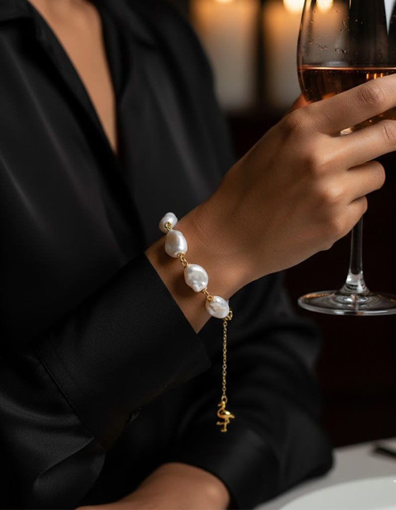 6bc3c8c8-2920-4bd7-9fb8-d66979e5a05e Elira Handmade Flamingo Pearl Bracelet | Anti Tarnish - Image 1