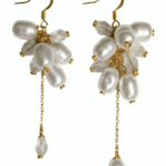 elegant pearl cluster earrings for women