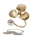 gold ring with pearl accent for women