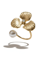 gold ring with pearl accent for women