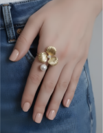 Aurielle Floral Pearl Ring - Image 2
