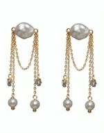 Luna Pearl Earrings on Ear