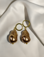 Alira Handmade Pearl Huggie Earrings | Anti Tarnish - Image 3