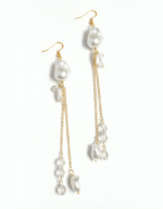 pearl chain drop earrings for women