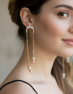 Elowen Handmade Pearl Chain Earrings | Anti Tarnish - Image 2