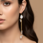 Cirezza Handmade Pearl Chain Earrings | Anti Tarnish