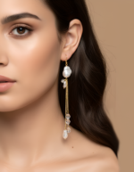 Cirezza Handmade Pearl Chain Earrings | Anti Tarnish