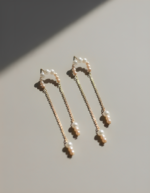 Elowen Handmade Pearl Chain Earrings | Anti Tarnish - Image 3