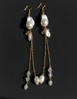 Cirezza Handmade Pearl Chain Earrings | Anti Tarnish - Image 3