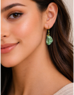 Verdelle Sculpted Pearl Drop Earrings | Handmade Anti Tarnish