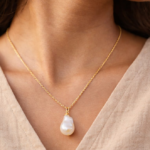 Aurelia Baroque Pearl Pendant Necklace | Handmade Anti Tarnish