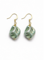 Verdelle Sculpted Pearl Drop Earrings | Handmade Anti Tarnish - Image 3