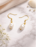 Aurelia Baroque Pearl Hook Earrings | Handmade Anti Tarnish - Image 2