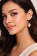 Roselle Sculpted Pearl Drop Earrings | Handmade Anti Tarnish - Image 2