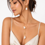 Aurelia handmade anti tarnish baroque pearl jewellery set with necklace and earrings