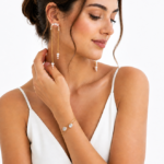 Elara handmade anti tarnish pearl chain earrings and bracelet jewellery set for women