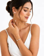 Elara handmade anti tarnish pearl chain earrings and bracelet jewellery set for women