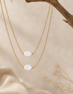 Aveline handmade anti tarnish layered pearl necklace for women