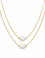 Aveline Layered Pearl Necklace | Handmade Anti Tarnish - Image 4