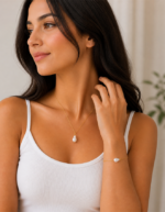 Lunara Pearl Pendant & Bracelet Set | Handmade Anti Tarnish - Image 4