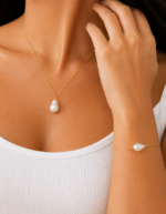 Lunara Pearl Pendant & Bracelet Set | Handmade Anti Tarnish - Image 2