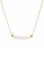 Elaris Pearl Bar Necklace | Handmade Anti Tarnish - Image 4
