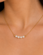 Elaris Pearl Bar Necklace | Handmade Anti Tarnish - Image 2
