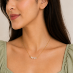 Elaris handmade anti tarnish pearl bar necklace for women