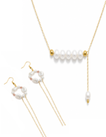Veloura Pearl Drop Jewellery Set | Handmade Anti Tarnish - Image 3